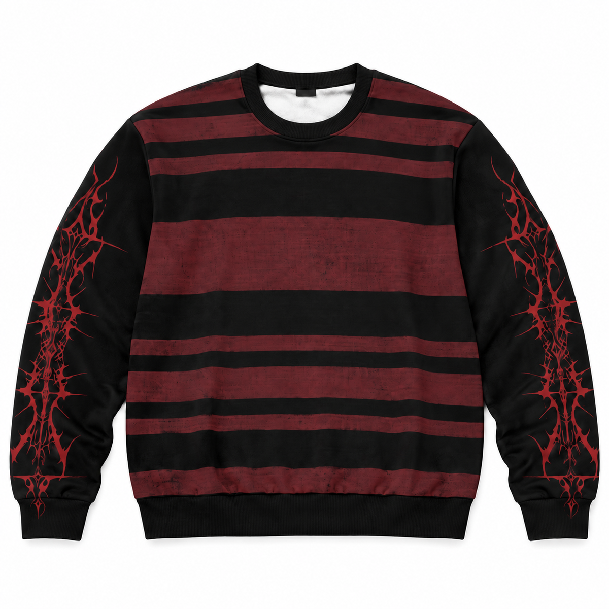 Gothic Grunge Striped Sweatshirt | Evil Stripes | 100% Cotton 310 GSM