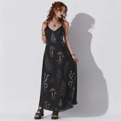 Witchwood Ritual Dress | Gothic Witchcore Maxi Dress